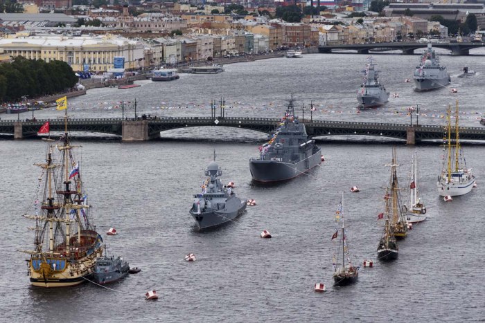 День ВМФ парад кораблей Санкт-Петербург