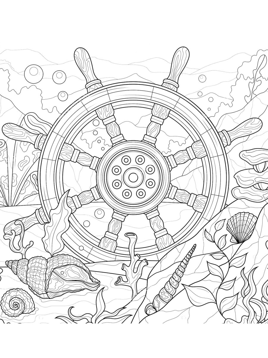 Штурвал раскраска для детей