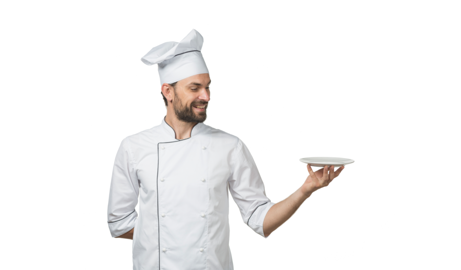 Повар на белом фоне
