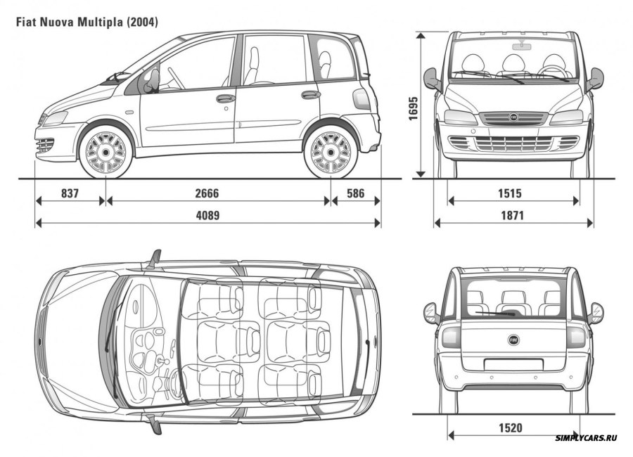 Fiat Multipla 2004 багажник