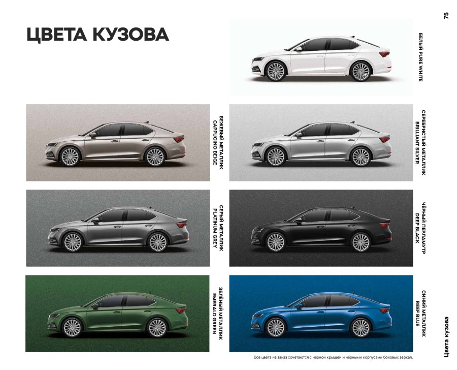 Октавия 2021 цвета
