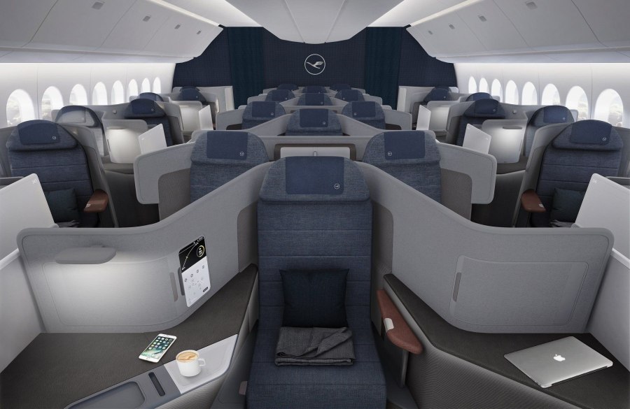 Боинг 777 Lufthansa салон