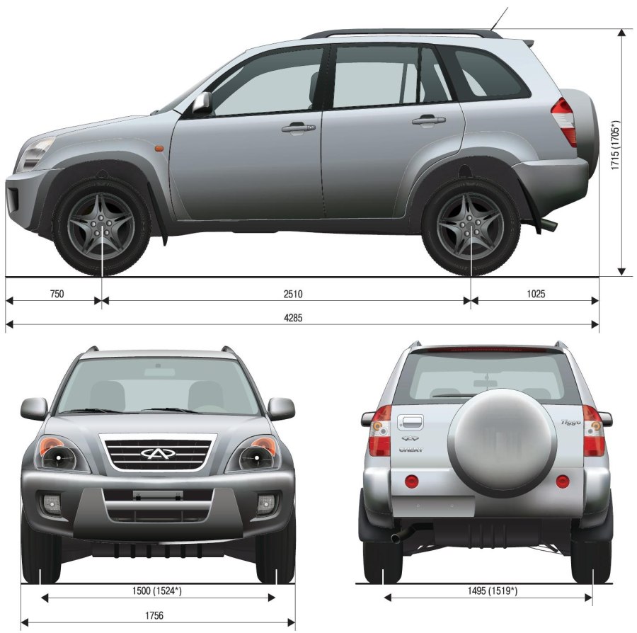 Chery Tiggo t11 габариты