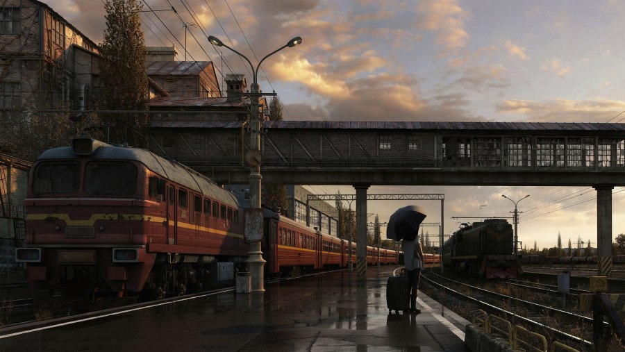 Железнодорожная станция арт