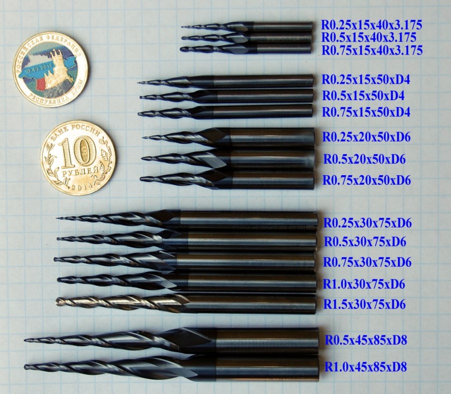 Коническая плоская фреза 3.175
