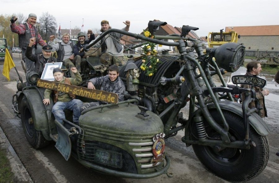 Мотоцикл с двигателем от танка т-55