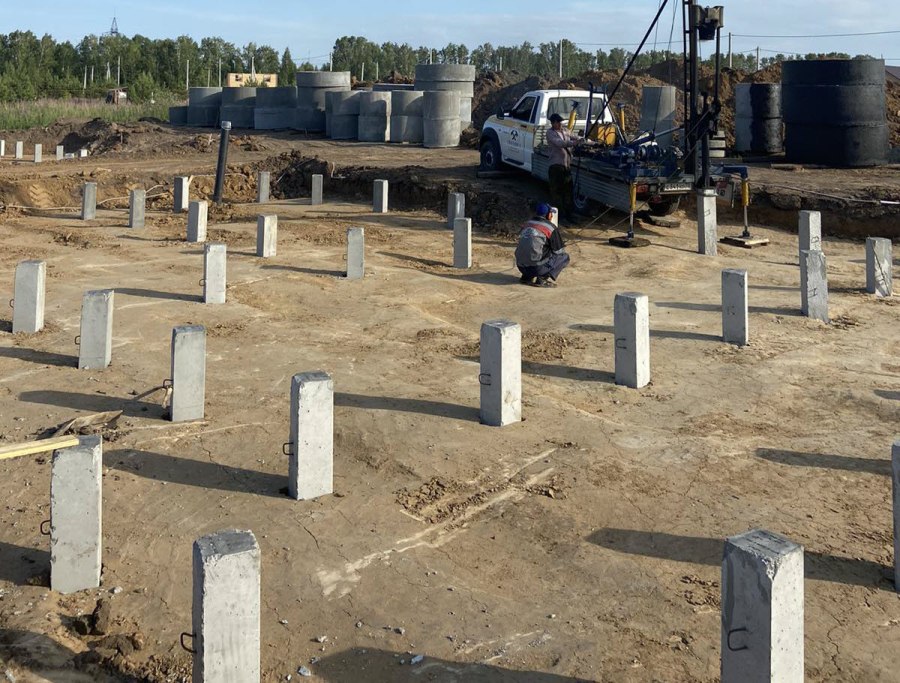 Фундамент из жб свай для дома из газобетона