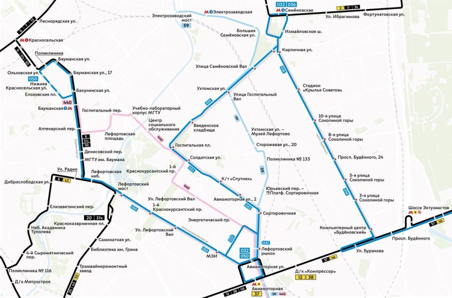 Остановка автобуса 32 у метро Авиамоторная