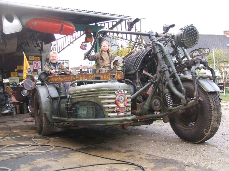 Мотоцикл с двигателем от танка т-55