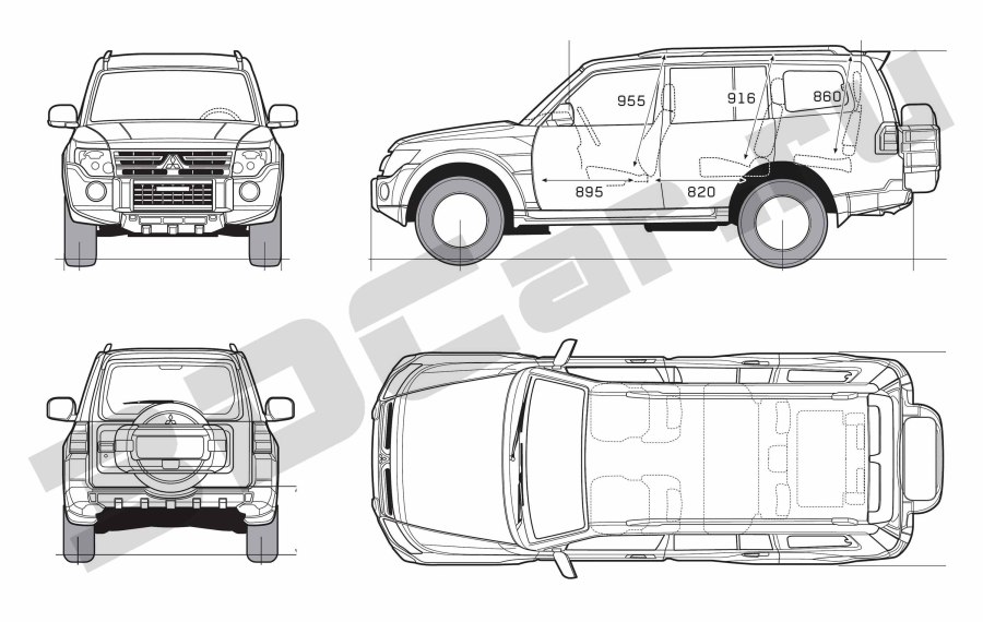 Mitsubishi Pajero чертеж