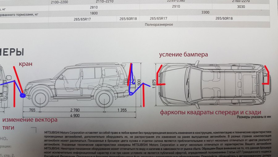 Габариты салона Паджеро спорт 1