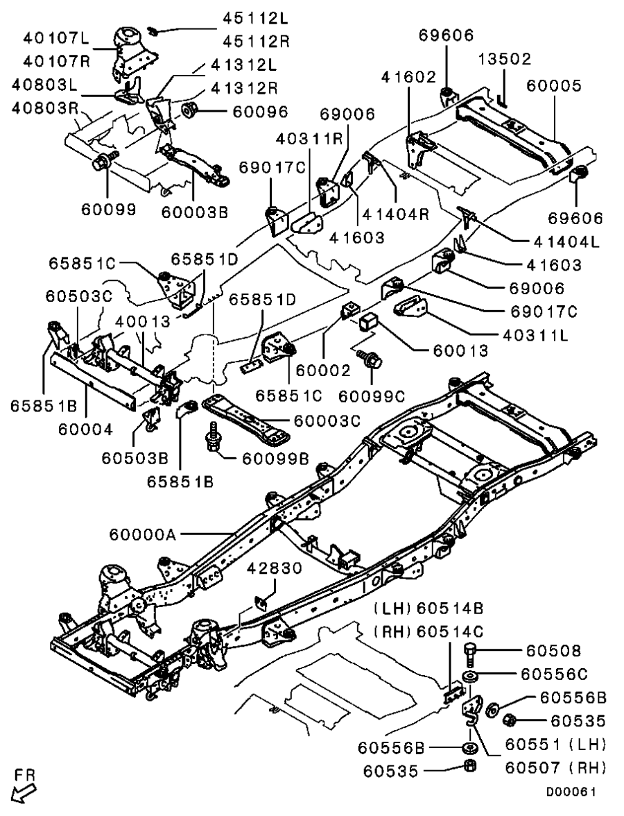 Mitsubishi Pajero Sport 2 рама схема