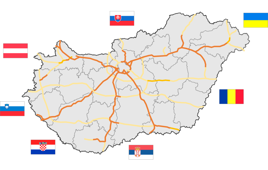 Карта платных дорог Венгрии