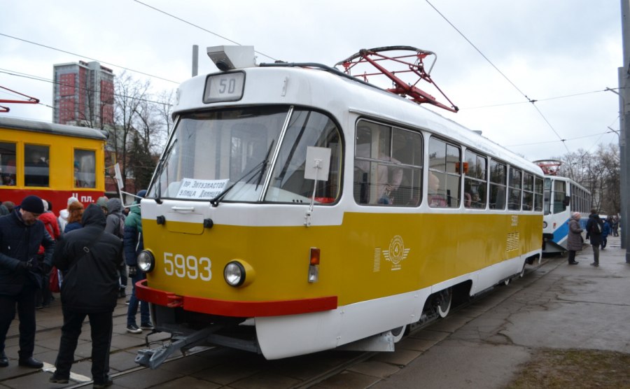 Трамвай Tatra t3su служебный