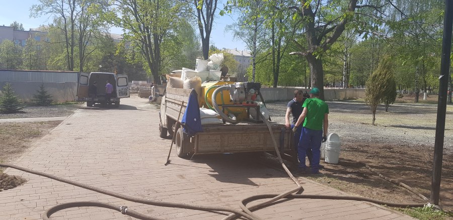 Гидропосев газона
