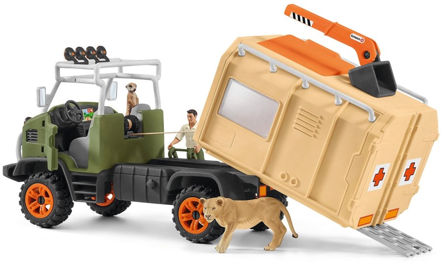 Schleich большой ветеринарный спасательный грузовик 42475