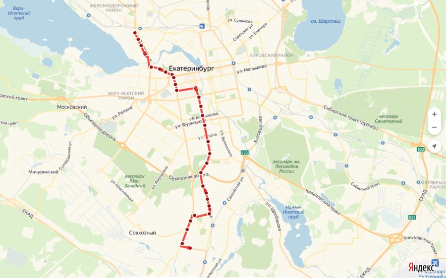 Трамвай 6 Екатеринбург маршрут