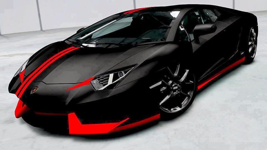 Lamborghini Aventador lp700-4 черно-красная