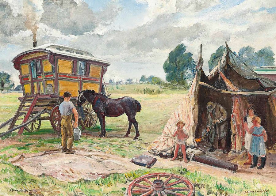 Цыганский табор Кибитка костер