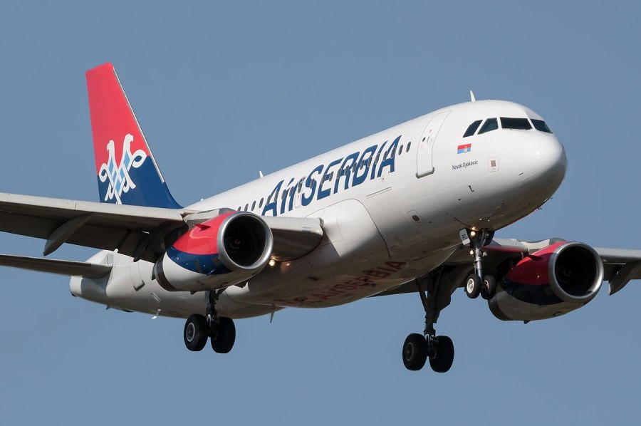 Airbus a319 Air Serbia салон