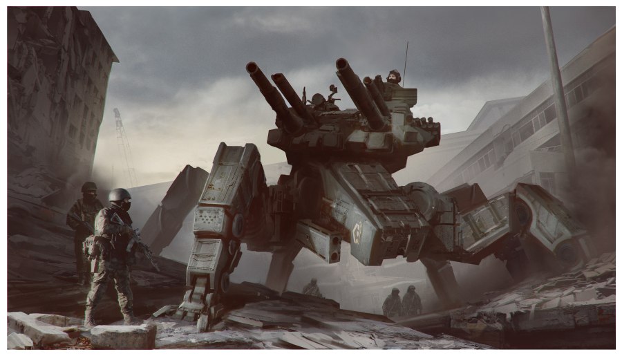 Боевой мех шагоход Sci Fi