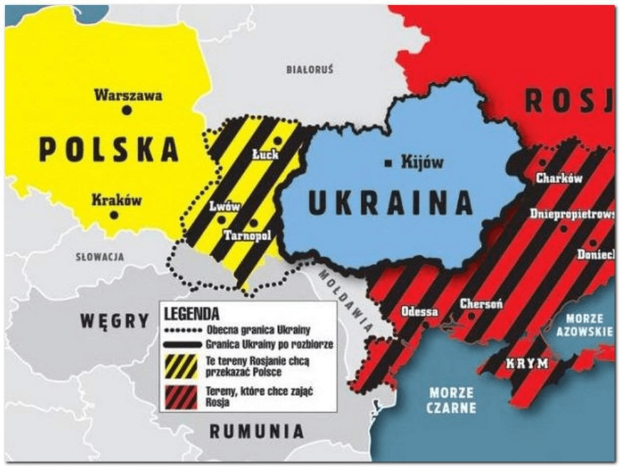 Карта разделения Украины Польшей