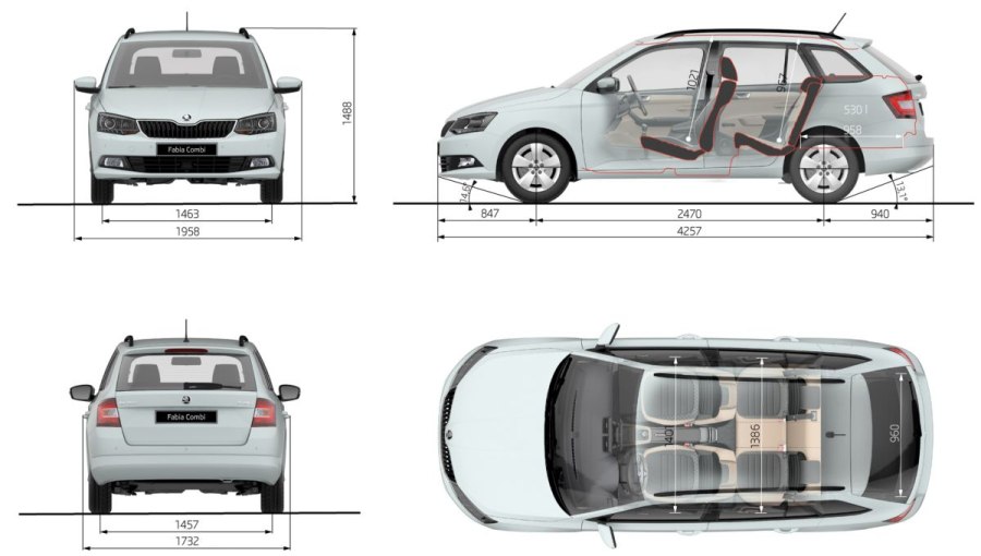 Skoda Fabia габариты