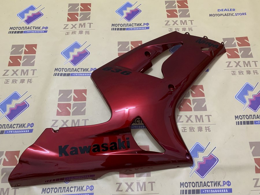 Пластик на Kawasaki zx6r 2008 синий цвет