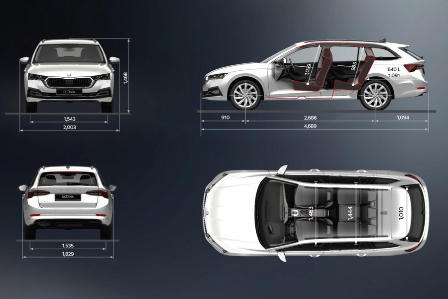 Skoda Octavia a8 габариты