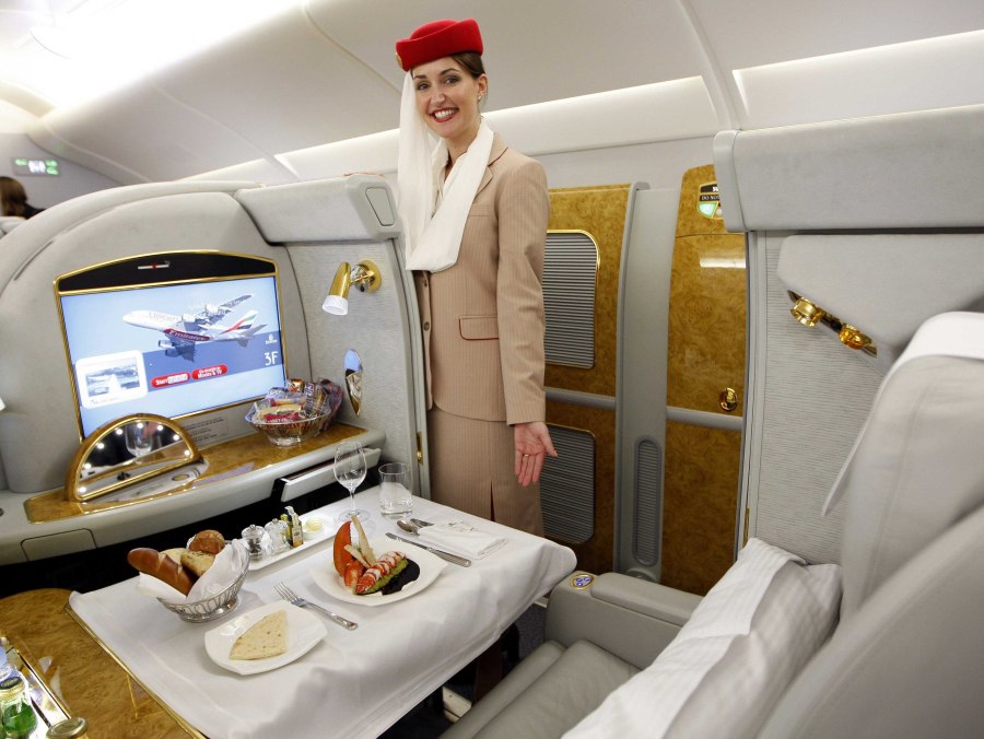 Airbus a380 Emirates первый класс